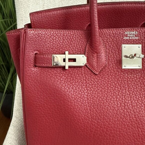 Authentic Birkin HAC 32 Haut à Courroies Fjord leather framboise satchel - Picture 4 of 13